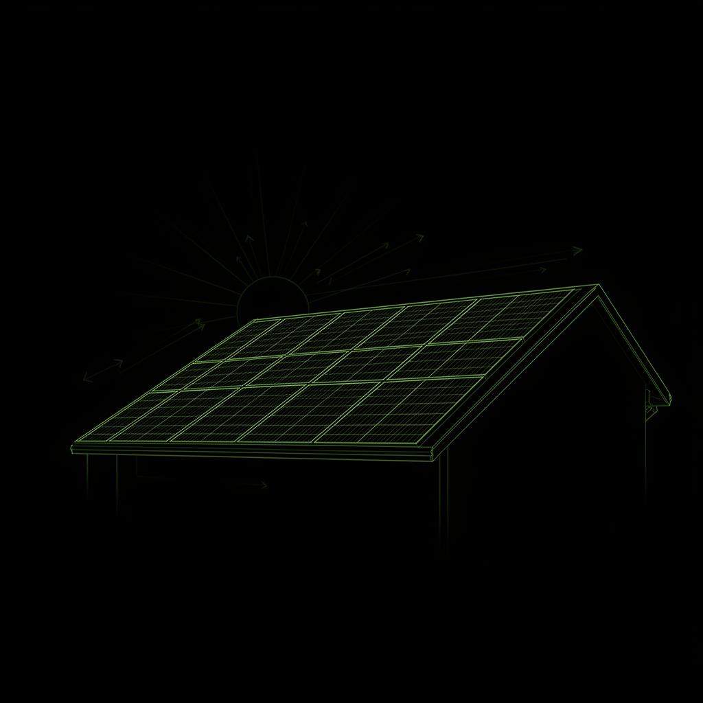 Impianto fotovoltaico installato sul tetto di un edificio moderno
